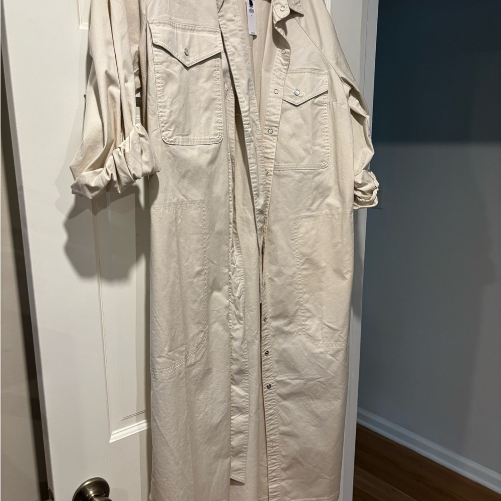 NWT - Khaki Snap Front Shirtdress